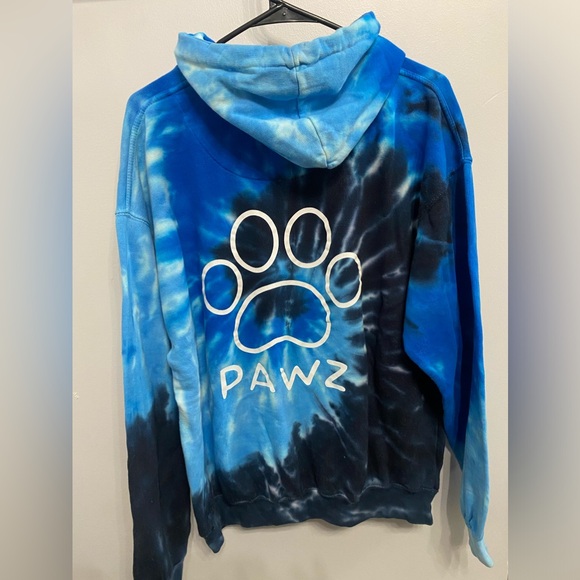 PAWZ blue tie-dye hoodie - Picture 2 of 5